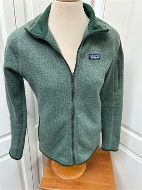 Patagonia Heather Forest Green Full-Zip Knit Jacket